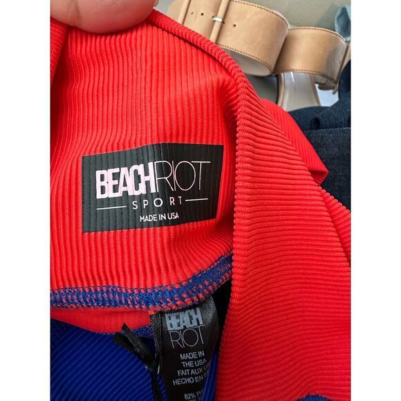 NWT Beach Riot Womens American Colorblock High Rise Bike Short Size Small - Picture 4 of 6